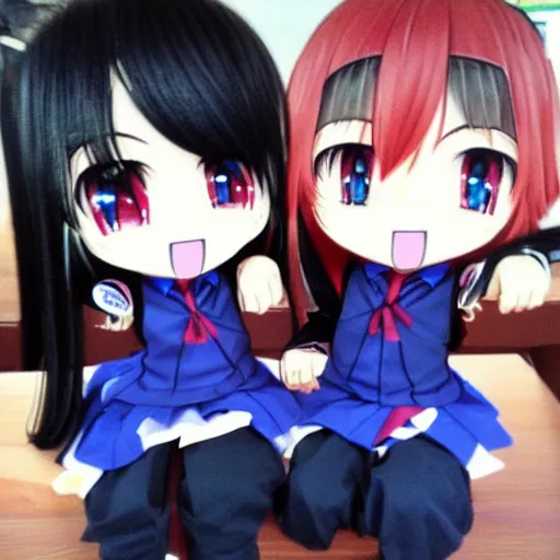 Image similar to chibi anime ninja schoolgirl kawaii