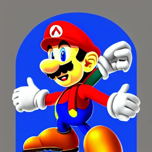 Image similar to a cross between mario and sonic