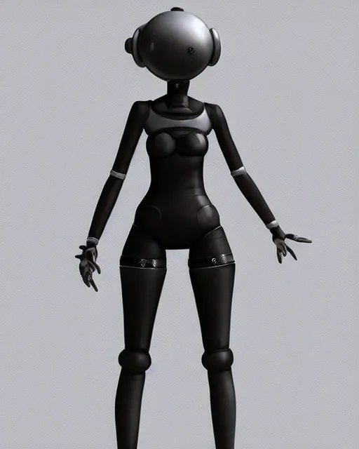 Image similar to CAD screenshot of a realistic android companion modeled after 2B from Nier Automata and with slender body type and prominent ceramic hex tile armor plates wearing wearing short clothes , solidworks, catia, autodesk inventor, unreal engine, gynoid cad design inspired by Masamune Shirow and Nier Automata and Ross Tran, product showcase, octane render 8k