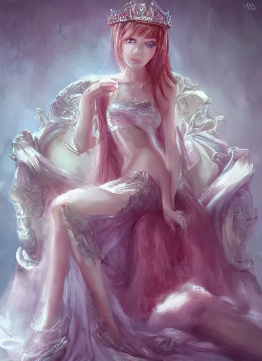 Image similar to princess on her throne by wlop