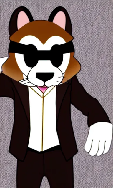Prompt: furry ferret, anime style, formal suit, full body, disney style