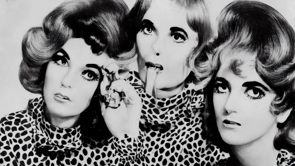 Prompt: 6 0 s kitsch and psychedelia refillable complex polygon jealousy