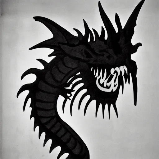 Image similar to black and white photograph the dragon portrait dramatic lighting by Walker Evans