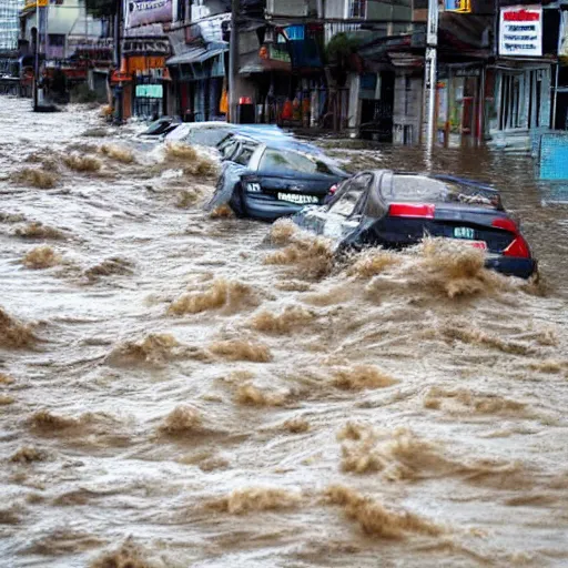 Image similar to tsunami floods the city