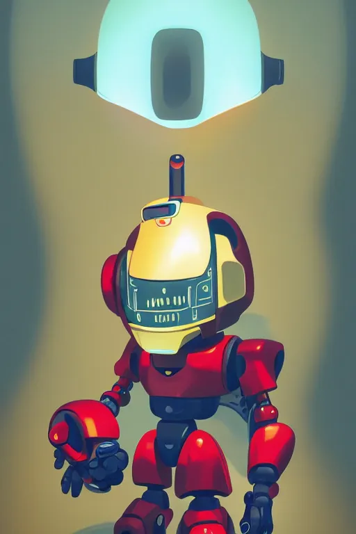 Image similar to metabots medabots medarotto medarot robot minimalist comics helmet mask neon cybereye, behance hd by jesper ejsing, by rhads, makoto shinkai and lois van baarle, ilya kuvshinov, rossdraws global illumination ray tracing hdr radiating a glowing aura