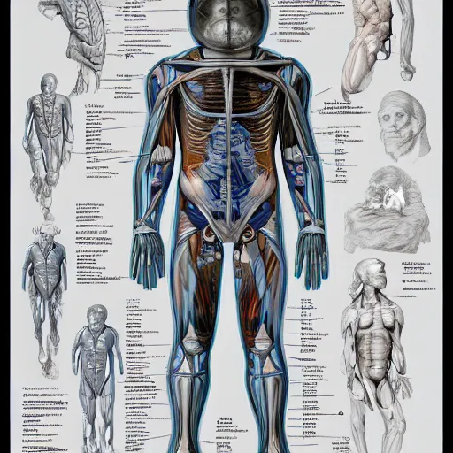 Prompt: anatomy of a astronaut, da vinci notes, ultradetailed, anatomy study, artstation