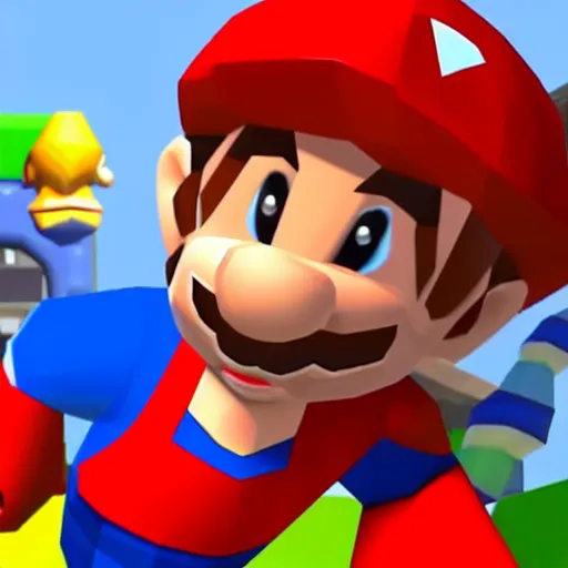 Prompt: low - poly archie andrews in super mario 6 4