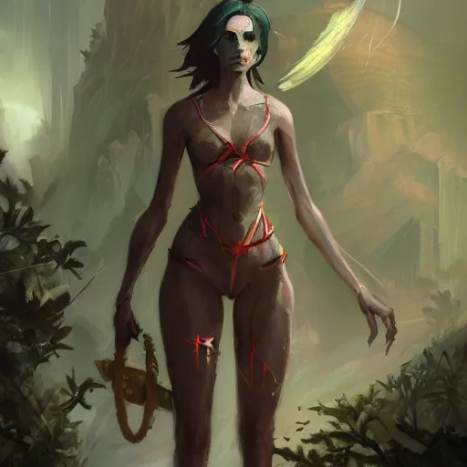 Prompt: a girl mantis, by Greg Rutkowski, in the style of magic the gathering, 4k, very detailed