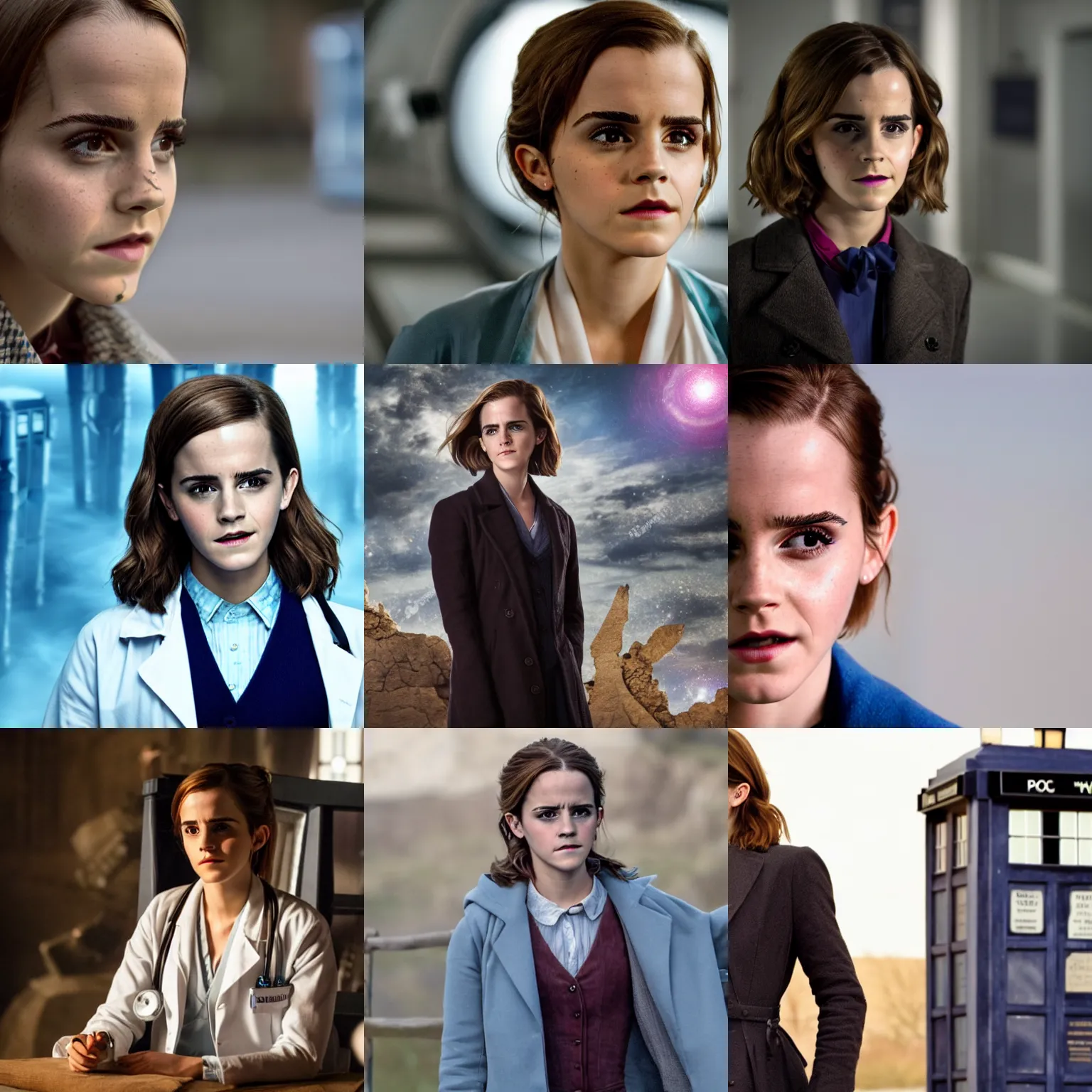 Prompt: a beautiful still of emma watson as the doctor in the tv show dr who, 8 k, detailed image