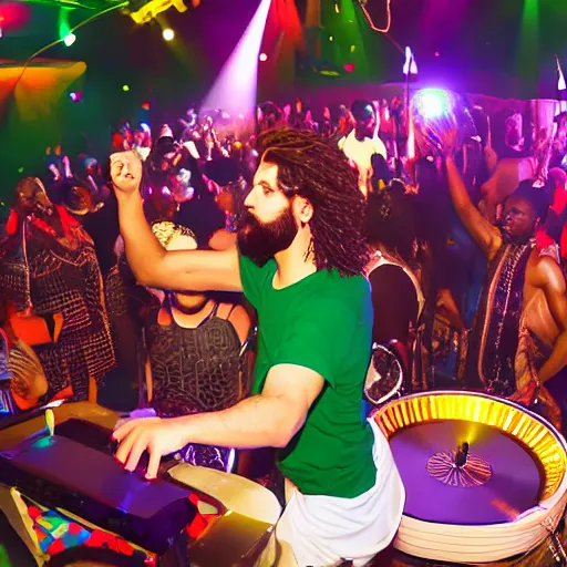 Prompt: jesus christ dancing to afrobeat music dj playing nigerian club party photorealistic ultra-realistic