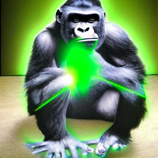 Image similar to laser beam projection of adult gorilla