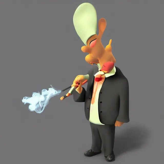 Prompt: max from sam and max smoking, 3d