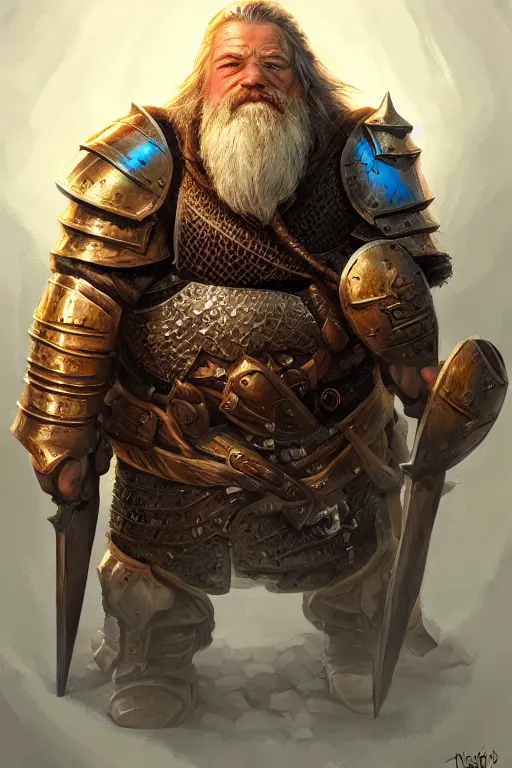 Image similar to dwarf knight portrait, highly detailed, d & d, fantasy, highly detailed, digital painting, trending on artstation, concept art, sharp focus, illustration, global illumination, ray tracing, realistic shaded, art by artgerm and greg rutkowski and fuji choko and viktoria gavrilenko and hoang lap