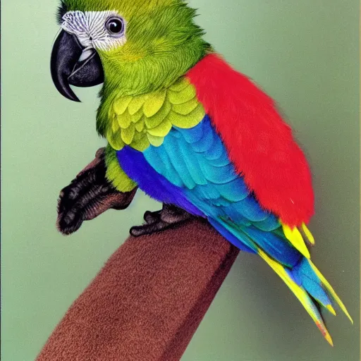 a beautiful color pencil drawing of a parrot by chuppy