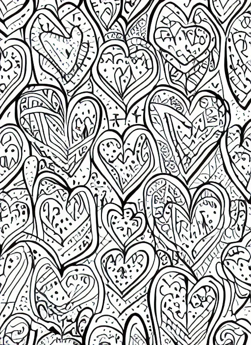 Image similar to modern vector art line illustration of hearts