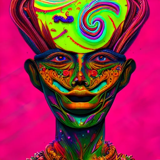 Image similar to an extremely psychedelic portrait of a cake, surreal, lsd, face, detailed, intricate, elegant, lithe, highly detailed, digital painting, artstation, concept art, smooth, sharp focus, illustration