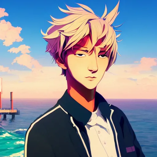 Prompt: ⁠portrait of Félix Lengyel(xqc), Santa Monica Pier background, rich vivid colors, ambient lighting, dynamic lighting, 4k, HQ, official media, anime key visual, makoto shinkai, ilya kuvshinov, lois van baarle, rossdraws, detailed, trending on artstation