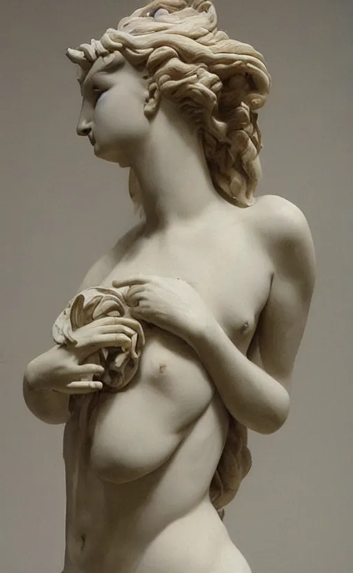Image similar to “ a beautiful detailed elegant female figure sculpture by bernini in 1 9 th century ”