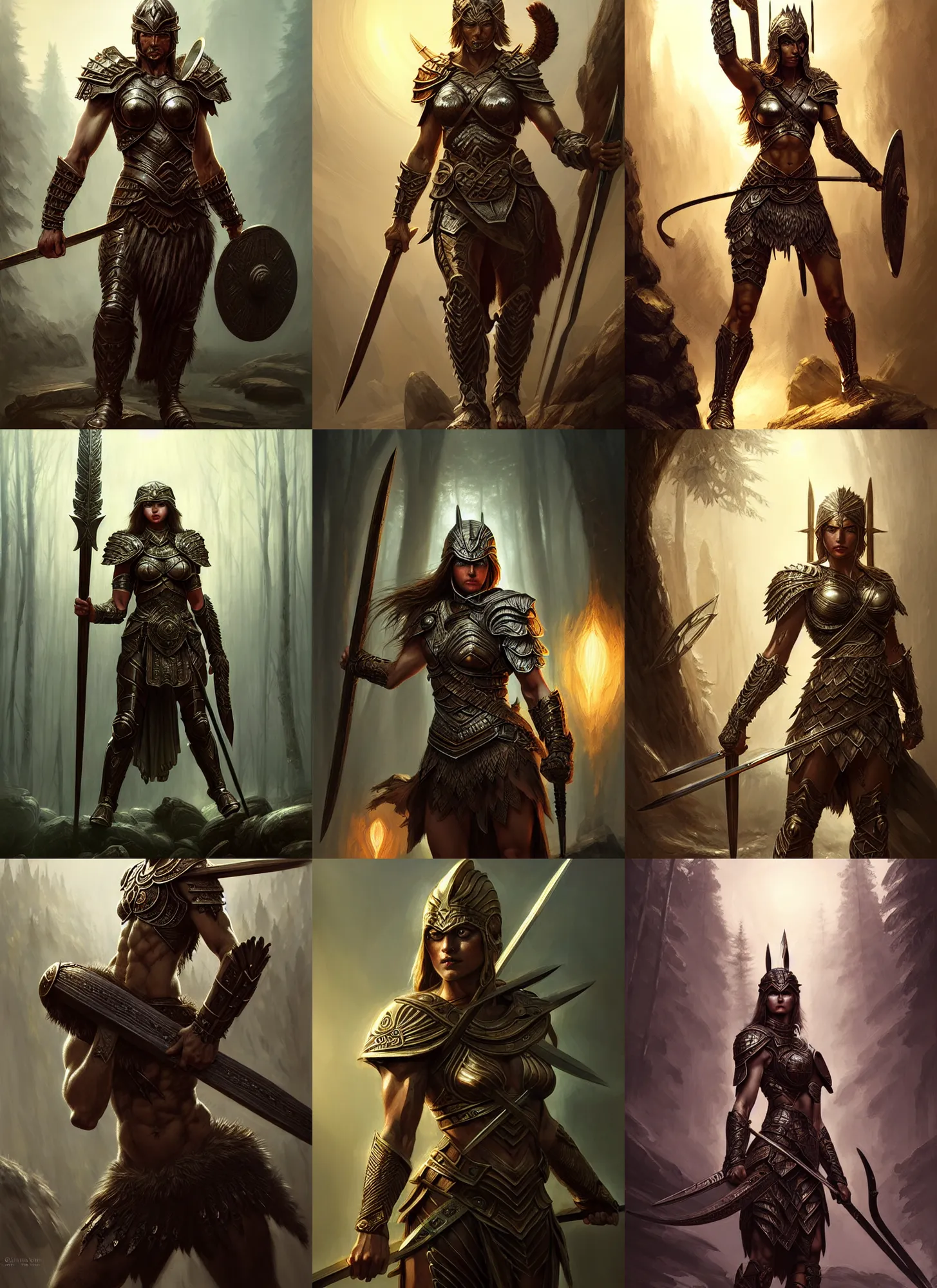 Prompt: spartan warrior, fantasy magic, light night, intricate, elegant, sharp focus, illustration, highly detailed, digital painting, concept art, matte, art by wlop and artgerm and ivan shishkin and andrey shishkin, masterpiece