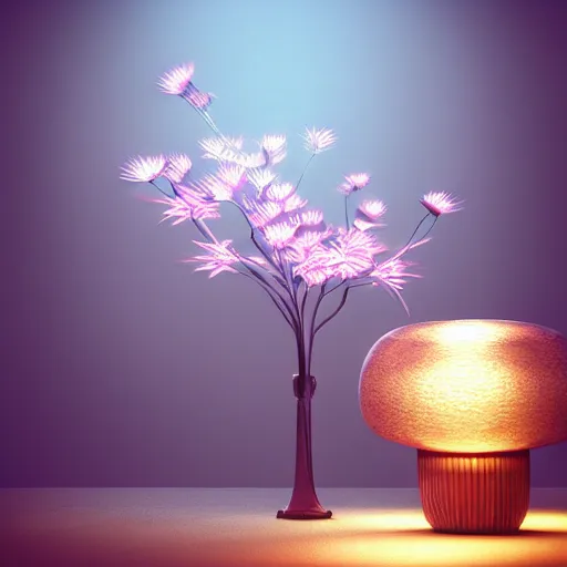 Image similar to Luminescent flower blooming at twilight, cgsociety, realism, photorealism, f 3.5, photography, octane render, highly detailed, vray, volumetric lighting, unreal engine