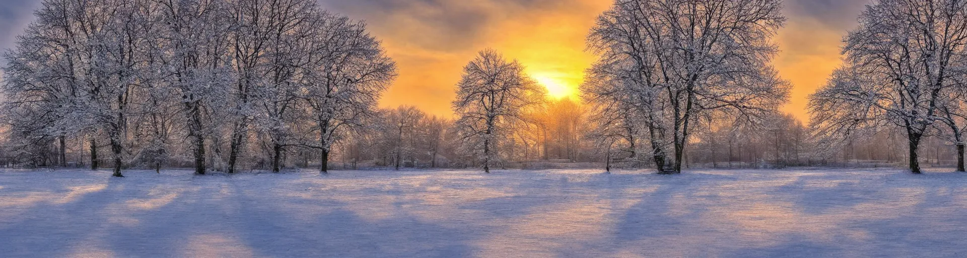 Prompt: beautiful snowy landscape of the netherlands with a majestic sunrise, art, high detail, high definition, photorealistic, hdr,