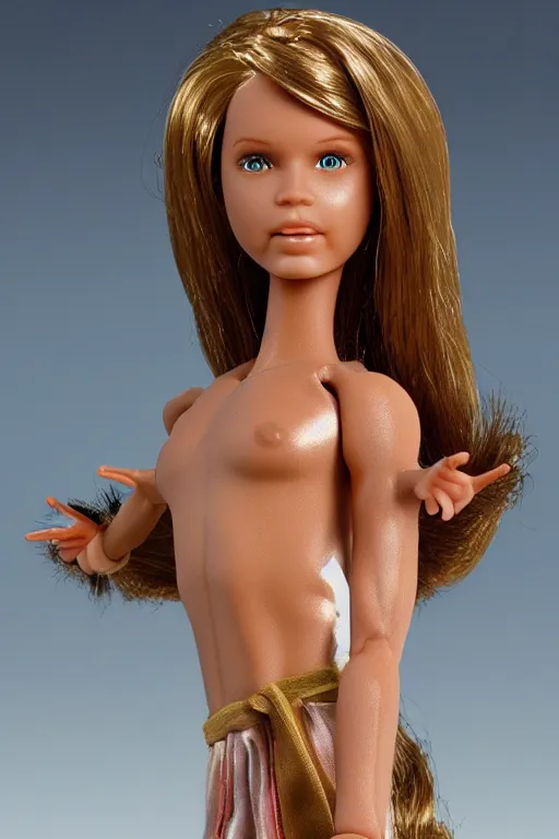 Image similar to jesus crucified barbie doll, photorealistic, highly detailed,