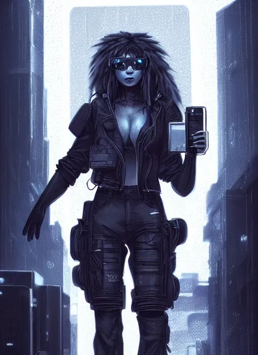 Image similar to beautiful portrait commission of a female furry anthro lion wearing a bullet proof vest and cargo pants. Cyberpunk city at night in the rain. Neon light. Atmospheric. Character design by charlie bowater, ross tran, artgerm, and makoto shinkai, detailed, inked, western comic book art