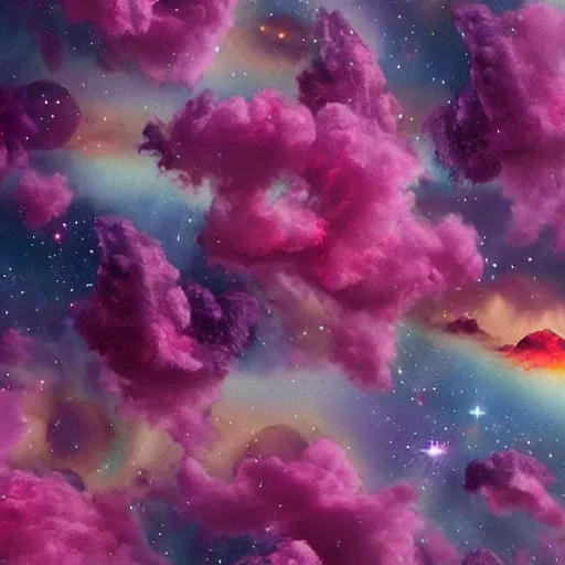 Prompt: a cotton candy universe