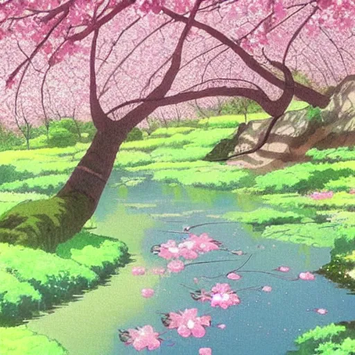 Image similar to perfect cherry blossom by studio ghibli