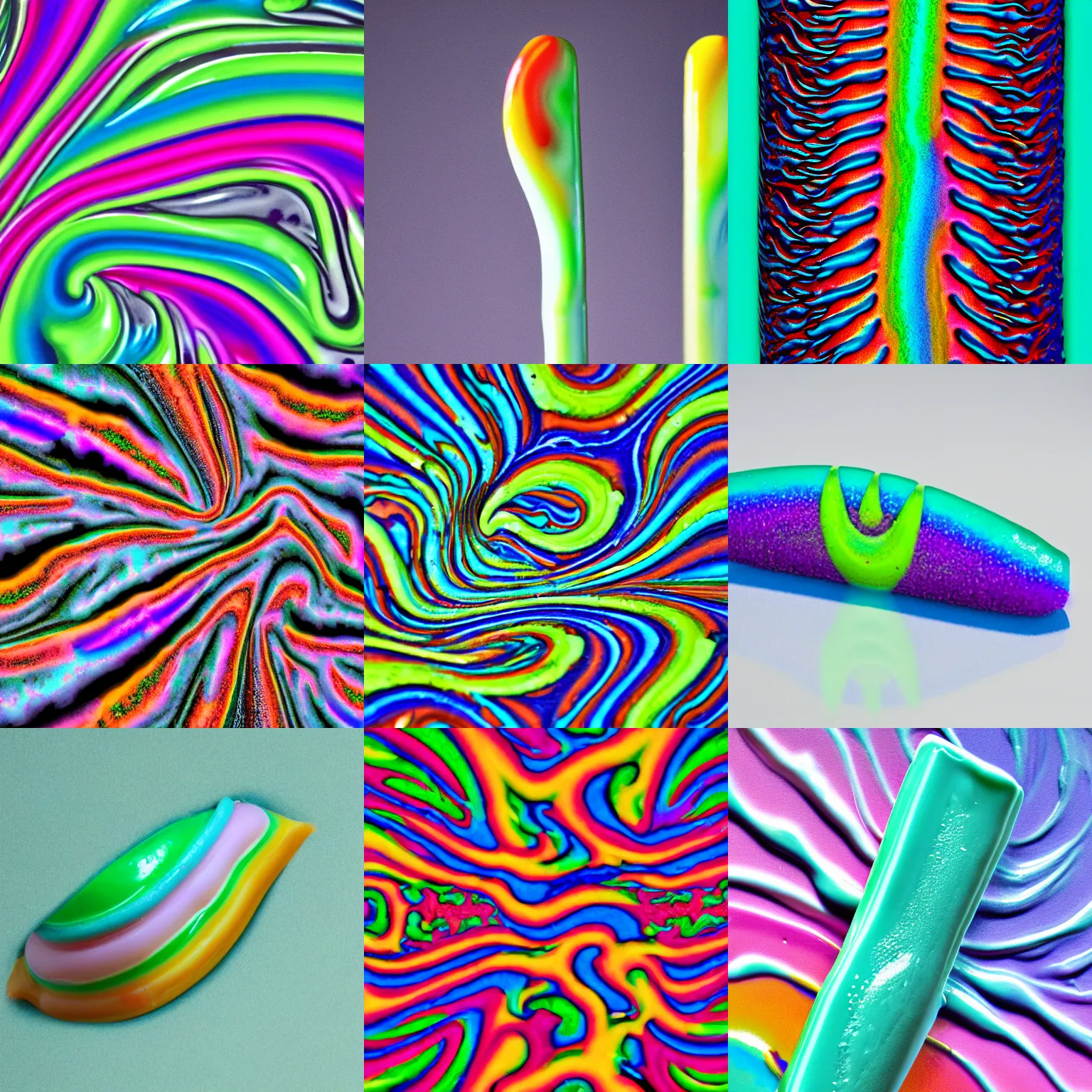 Prompt: photo of psychedelic toothpaste