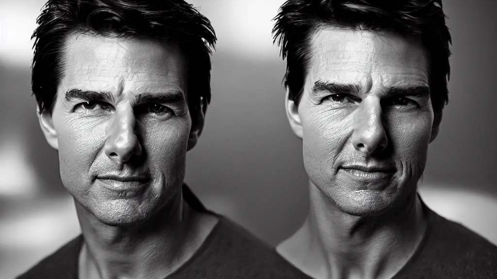 Image similar to A studio portrait of Tom Cruise; f/1.4; 90mm