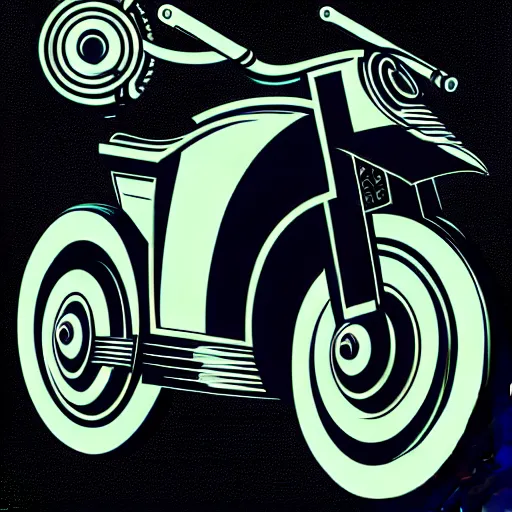 Prompt: a rolls royce cyberpunk bike, vector illustration, stylized, h r giger