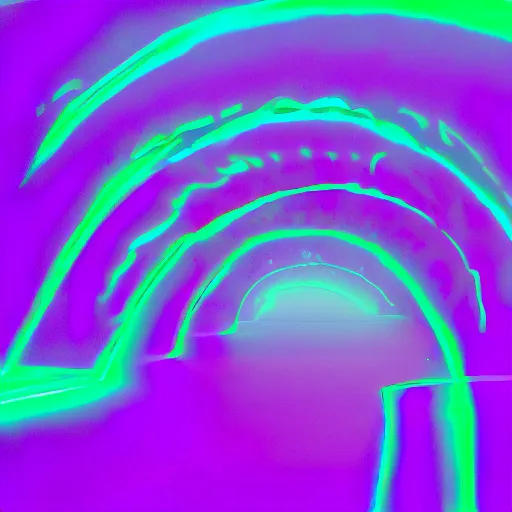 Image similar to purple tornado made of purple light blue neon vaporwave