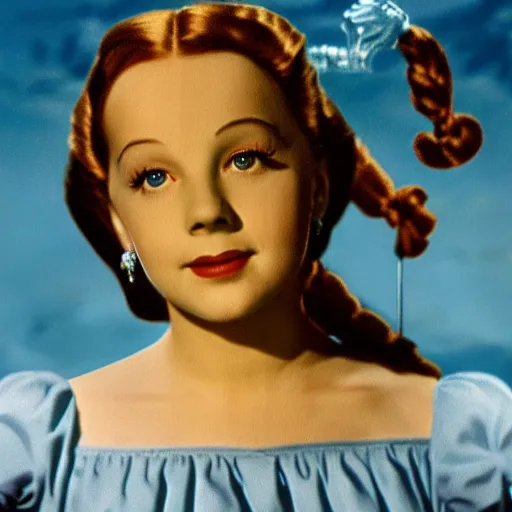 Prompt: portrait of dorothy from the movie wizard of oz, yellow brick road, who looks like a young judy garland by salvador dali, detailed matte painting, 8 k resolution