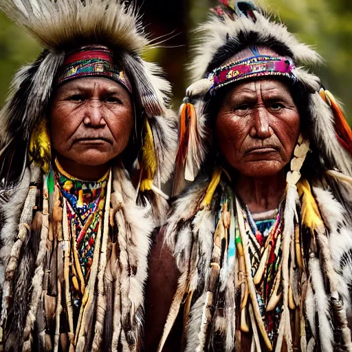 Prompt: national geographic photography of native tribes people