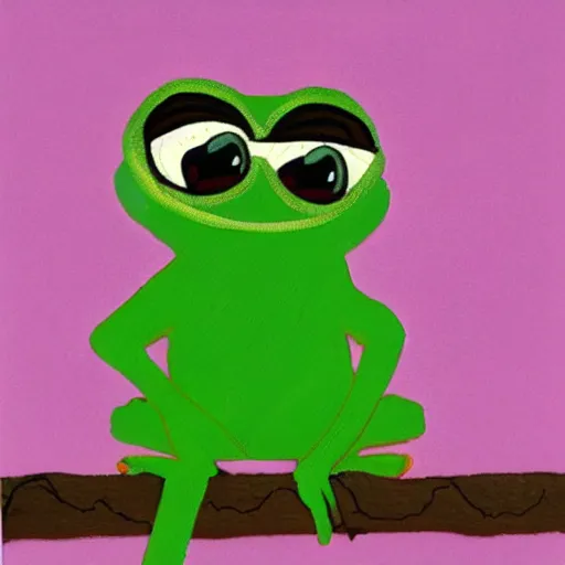 Prompt: Little Pepe the Frog