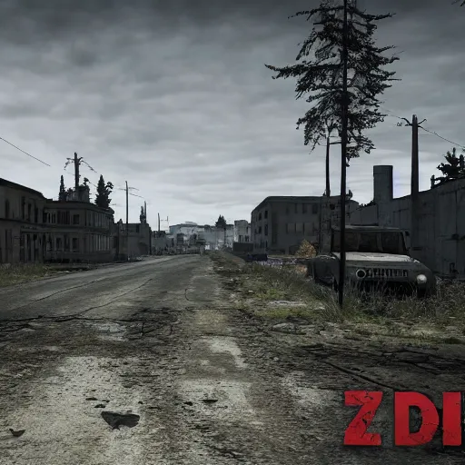 Image similar to dayz game background, abandoned city, 8k ultra realistic