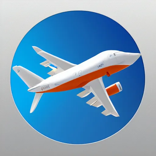 Image similar to app icon, flight, sky, 3d render, full colour, Pixar style,