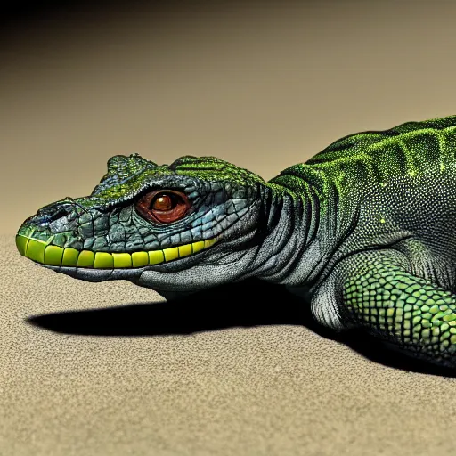 Image similar to High Resolution! Reptilian Influencer on Instagram, 8K, photorealistic