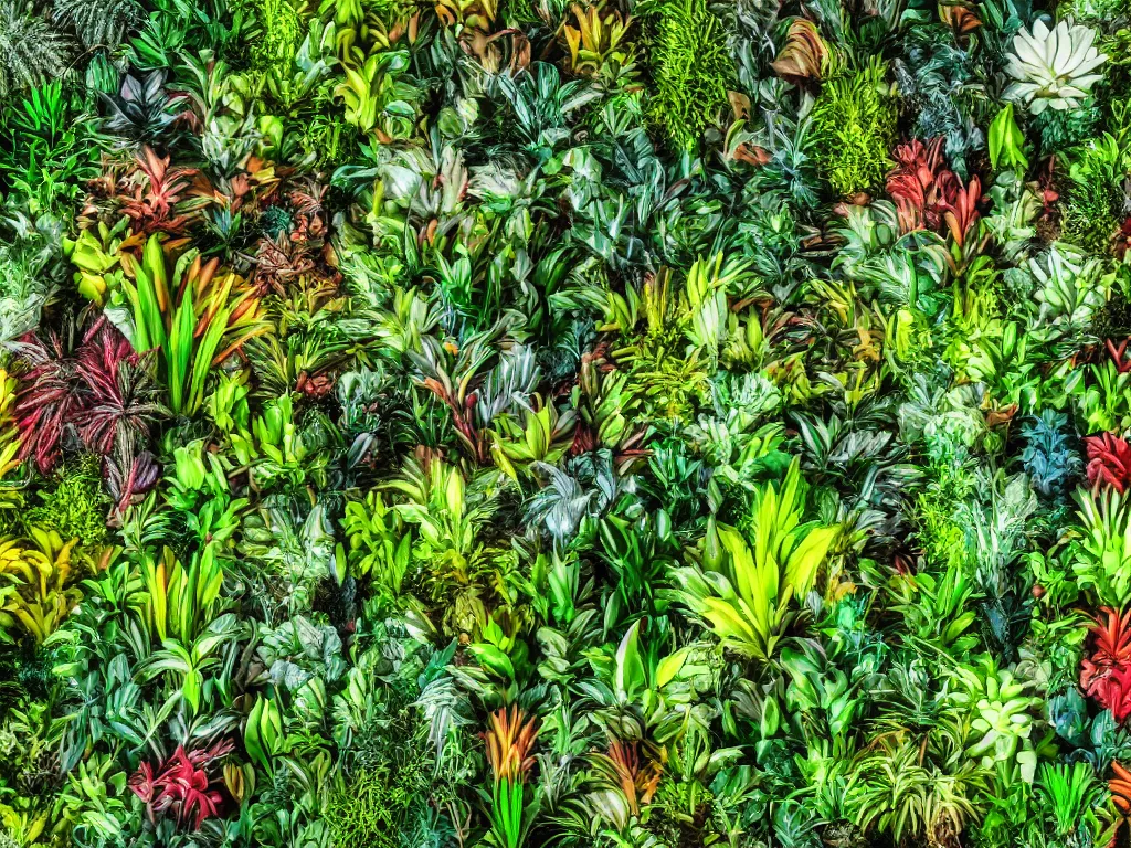 Image similar to professional digital art of a jungle of plastic plants, high quality, hd, 4 k, 8 k,