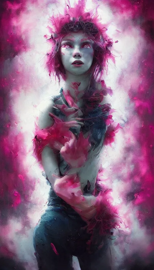 Image similar to shot of blaise girl with pouty aerochrome ( ( ( lips ) ) ), powerful, fungal, adorable, expressive eyes, kawaii playful pose of a dancer, greg rutkowski, charlie bowater, yuumei, stephen gammell, unreal 5, daz, hyperrealistic, dark, dynamic lighting, fantasy art, beautiful face