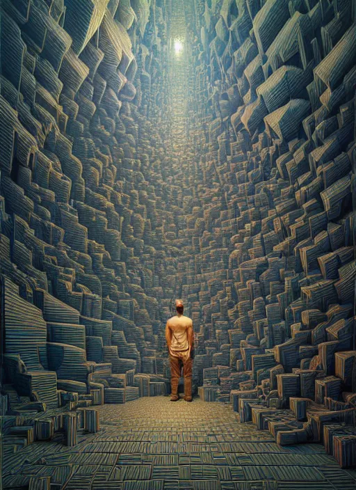 Prompt: hyper detailed 3d render like an Oil painting - Mark Zuckerberg lost in virtual reality by Jacek Yerka, Mariusz Lewandowski, Houdini algorithmic generative render, Abstract brush strokes, Masterpiece, Edward Hopper and James Gilleard, Zdzislaw Beksinski, Mark Ryden, Wolfgang Lettl, hints of Yayoi Kasuma, octane render, 8k