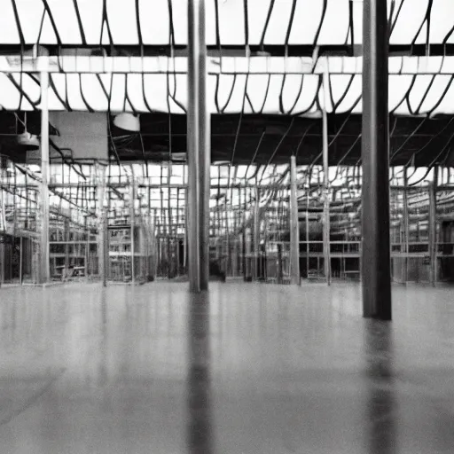 Prompt: realistic photograph of the inside of an abandoned ikea with strange humanoid monsters walking inside, 3 5 mm, film grain