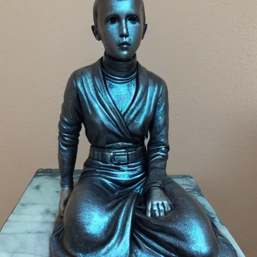 Image similar to Millie Bobby Brown galaxy statue
