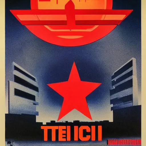 Prompt: techno music, soviet propaganda poster art