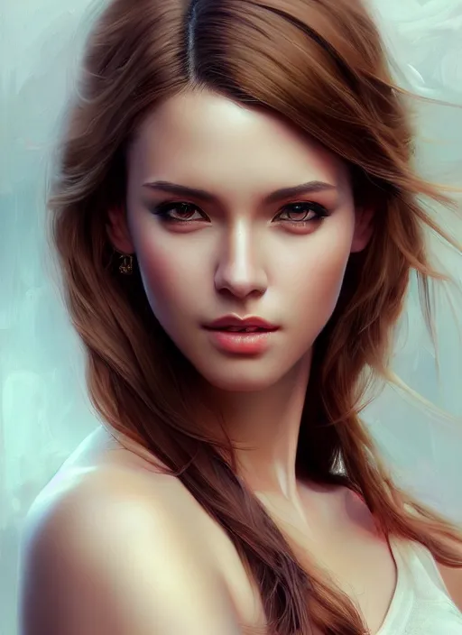 Image similar to photo of a gorgeous young woman in the style of stefan kostic, realistic, sharp focus, 8k high definition, insanely detailed, intricate, elegant, art by stanley lau and artgerm