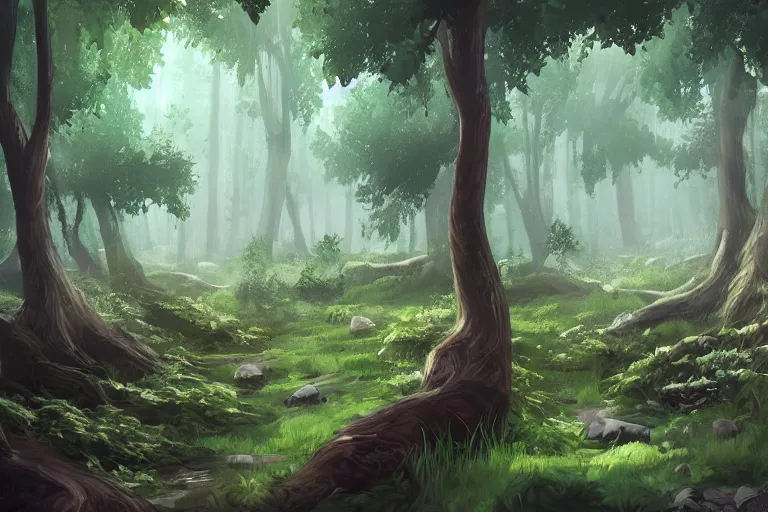 Image similar to lush forest, concept art trending on artstation,