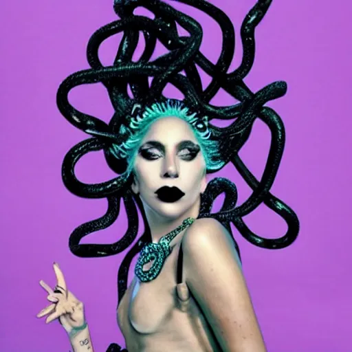 Prompt: lady gaga as medusa