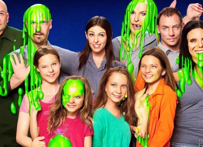 Image similar to the episode of SVU where everyone gets covered with nickelodeon slime hd