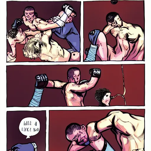 Image similar to baroque mma fighter, color, lastman comic, bastien vives comic style